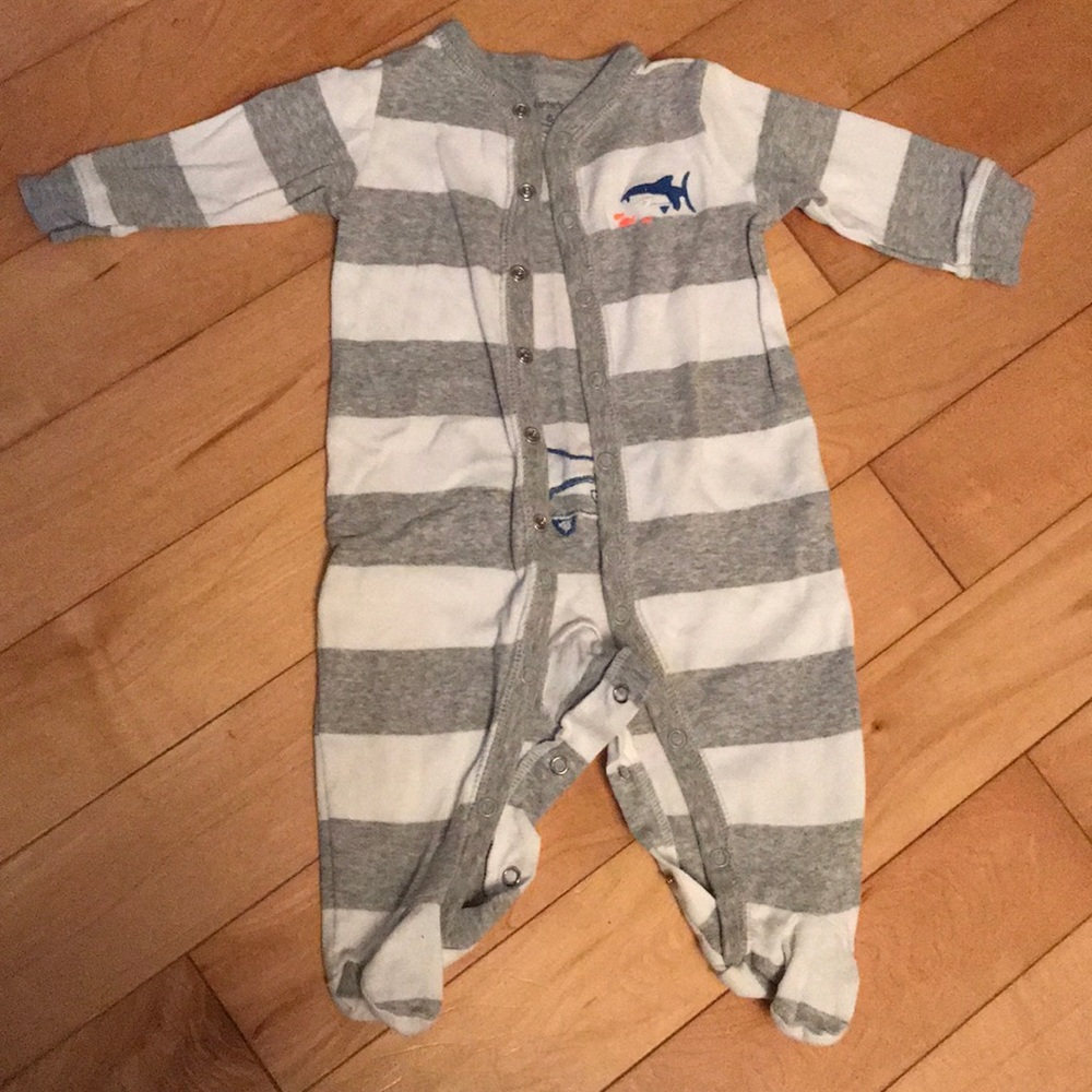 Striped Cotton 6m Footie Sleeper
